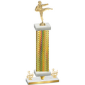 Premium Single Gold Carbon Fiber Third Place Karate Trophy