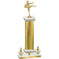 Premium Single Gold Carbon Fiber Victory Karate Trophy