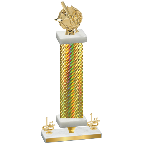 Premium Single Gold Carbon Fiber First Place Baseball Trophy
