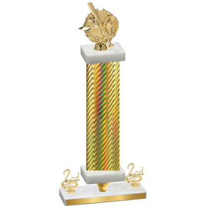 Premium Single Gold Carbon Fiber Second Place Baseball Trophy