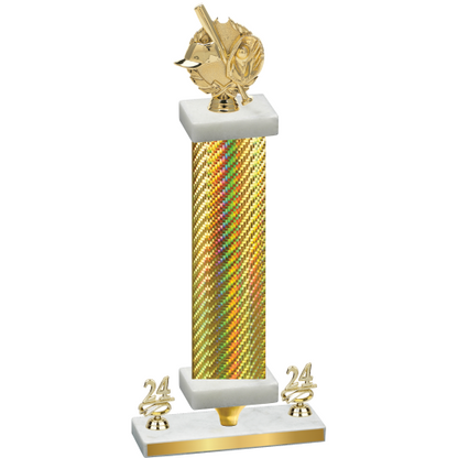 Premium Single Gold Carbon Fiber Year Baseball Trophy