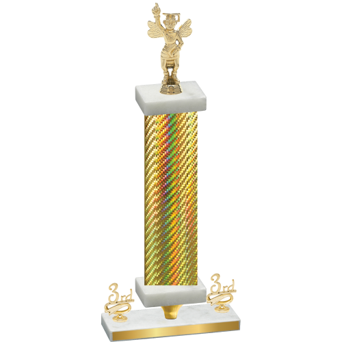 Premium Single Gold Carbon Fiber Third Place Academics Trophy