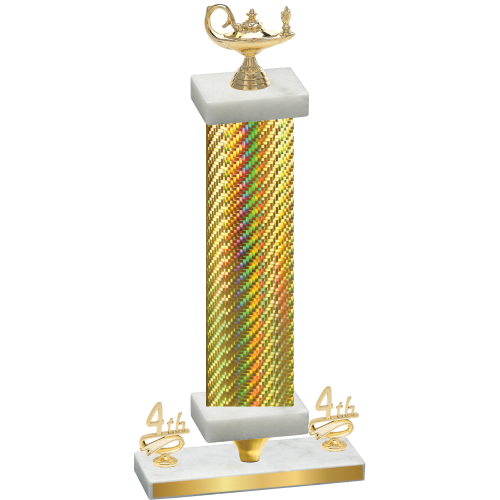Premium Single Gold Carbon Fiber Fourth Place Academics Trophy