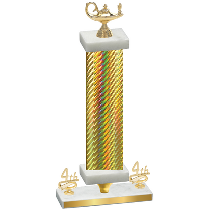 Premium Single Gold Carbon Fiber Fourth Place Academics Trophy