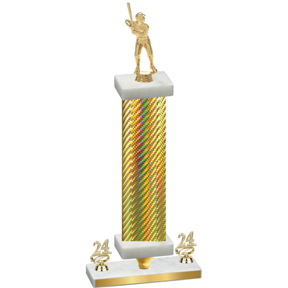 Premium Single Gold Carbon Fiber Year Baseball Trophy