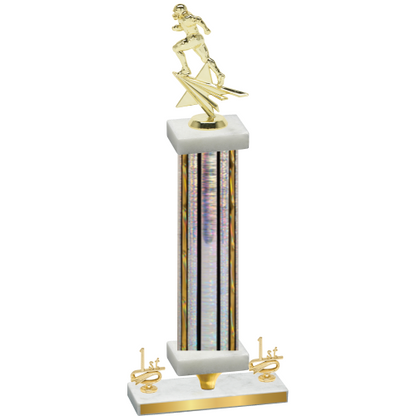 Premium Single Silver Glacier First Place Football Trophy