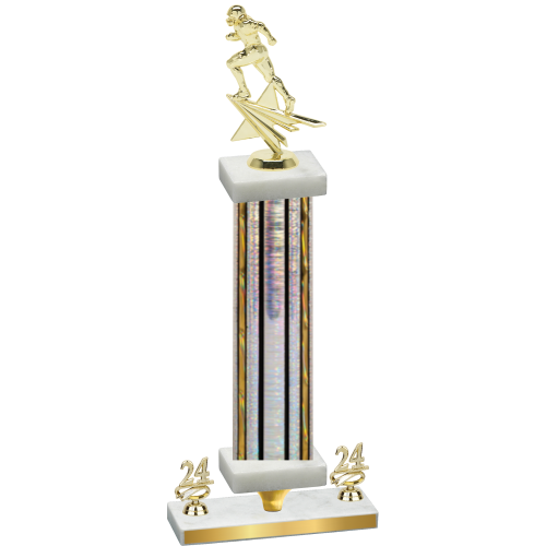 Premium Single Silver Glacier Year Football Trophy