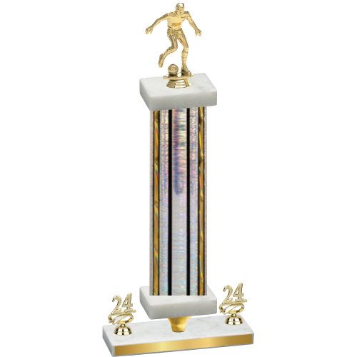 Premium Single Silver Glacier Year Soccer Trophy