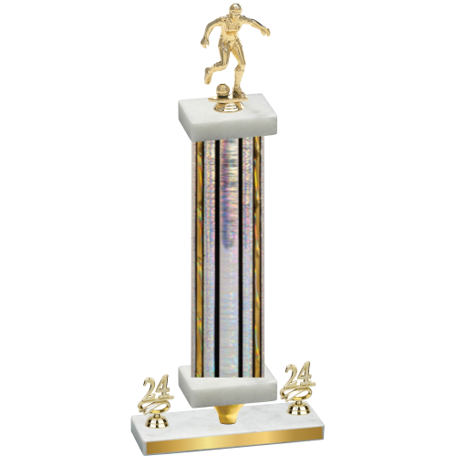 Premium Single Silver Glacier Year Soccer Trophy