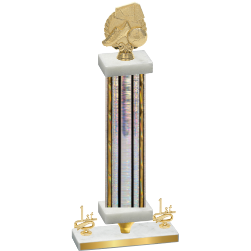 Premium Single Silver Glacier First Place Soccer Trophy