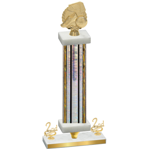 Premium Single Silver Glacier Second Place Soccer Trophy