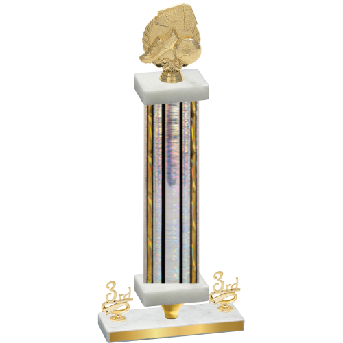 Premium Single Silver Glacier Third Place Soccer Trophy