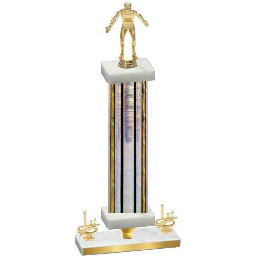 Premium Single Silver Glacier First Place Wrestling Trophy