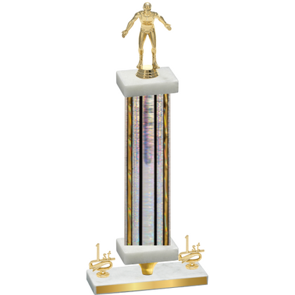 Premium Single Silver Glacier First Place Wrestling Trophy