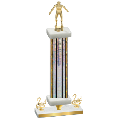 Premium Single Silver Glacier Second Place Wrestling Trophy