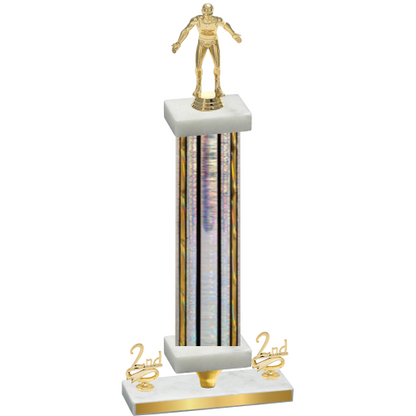 Premium Single Silver Glacier Second Place Wrestling Trophy