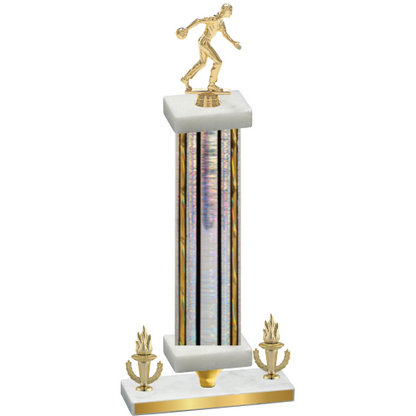 Premium Single Silver Glacier Victory Bowling Trophy