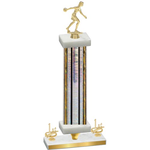 Premium Single Silver Glacier First Place Bowling Trophy