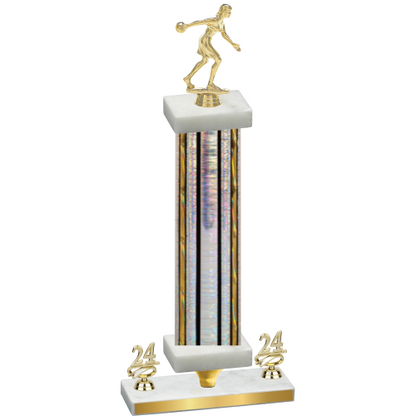 Premium Single Silver Glacier Year Bowling Trophy