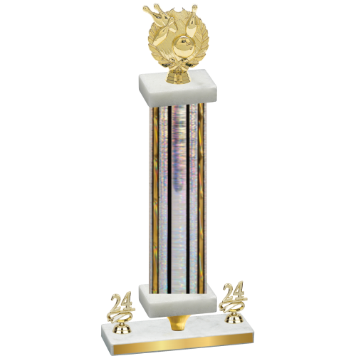 Premium Single Silver Glacier Year Bowling Trophy