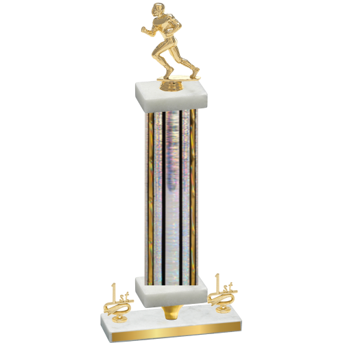 Premium Single Silver Glacier First Place Football Trophy