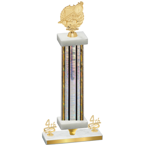 Premium Single Silver Glacier Fourth Place Swimming Trophy