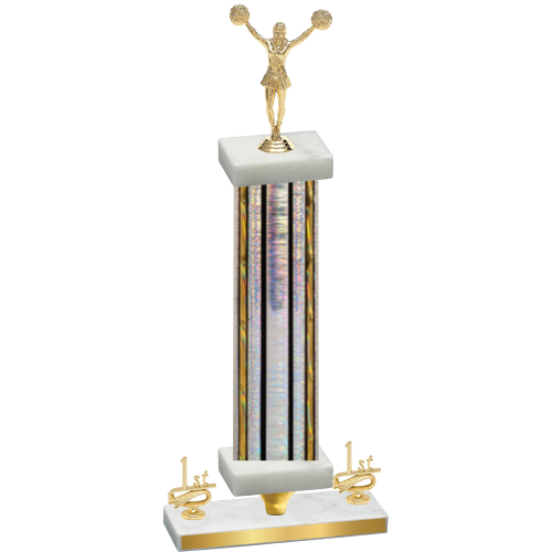 Premium Single Silver Glacier First Place Cheerleading Trophy