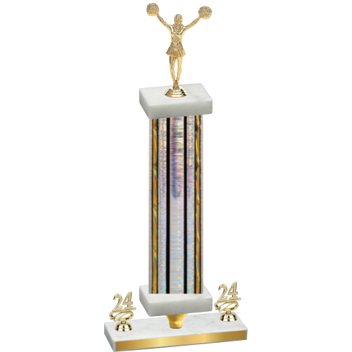 Premium Single Silver Glacier Year Cheerleading Trophy