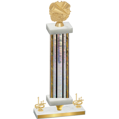 Premium Single Silver Glacier First Place Cheerleading Trophy