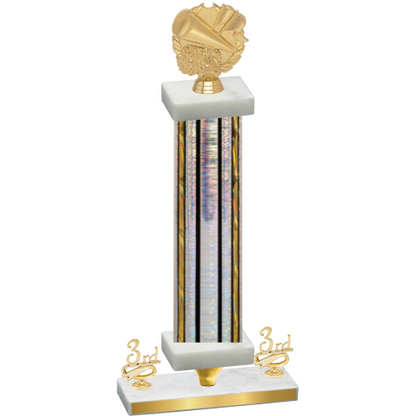 Premium Single Silver Glacier Third Place Cheerleading Trophy