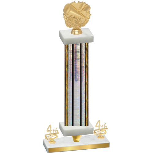 Premium Single Silver Glacier Fourth Place Cheerleading Trophy