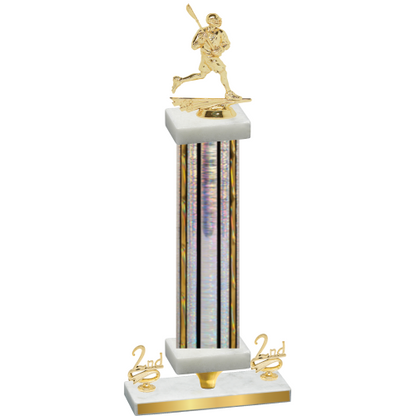 Premium Single Silver Glacier Second Place Lacrosse Trophy