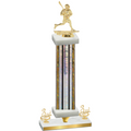 Premium Single Silver Glacier Third Place Lacrosse Trophy