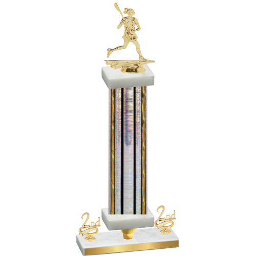 Premium Single Silver Glacier Second Place Lacrosse Trophy