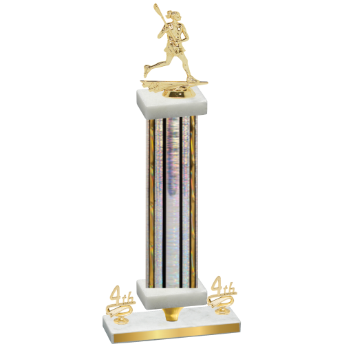 Premium Single Silver Glacier Fourth Place Lacrosse Trophy