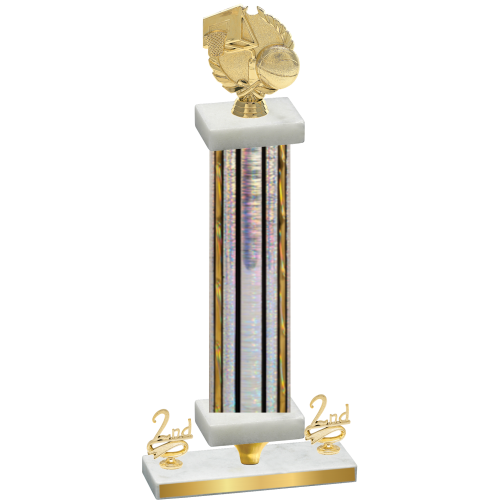 Premium Single Silver Glacier Second Place Basketball Trophy