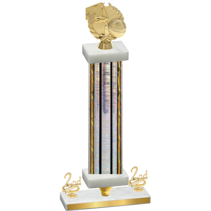 Premium Single Silver Glacier Second Place Basketball Trophy