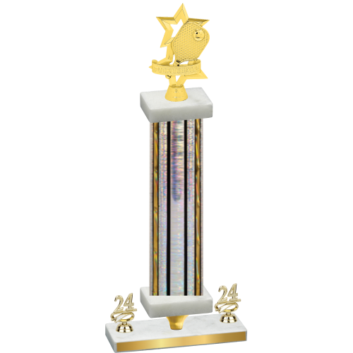 Premium Single Silver Glacier Year Pickleball Trophy