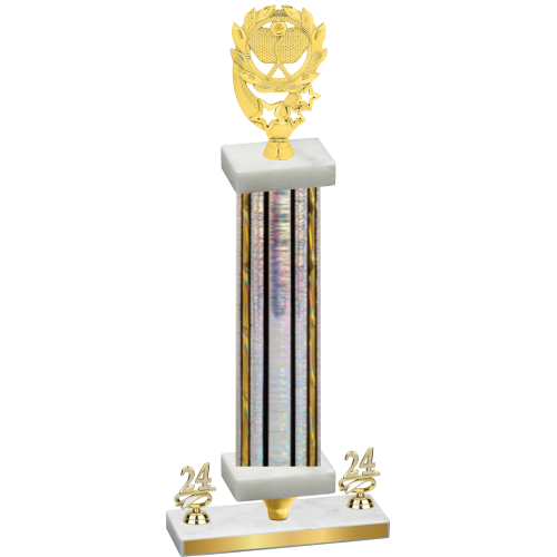 Premium Single Silver Glacier Year Pickleball Trophy