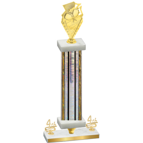 Premium Single Silver Glacier Fourth Place Pickleball Trophy