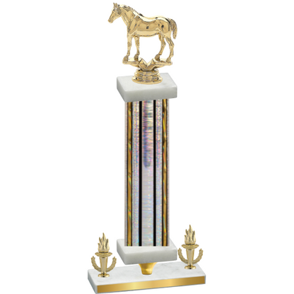 Premium Single Silver Glacier Victory Horses Trophy