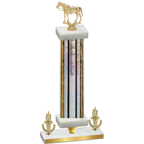 Premium Single Silver Glacier Victory Horses Trophy