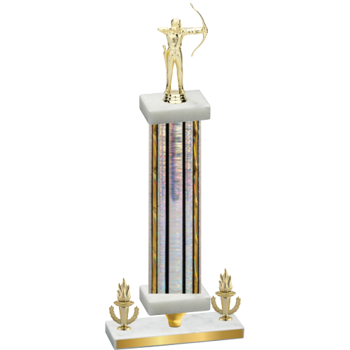 Premium Single Silver Glacier Victory Archery Trophy