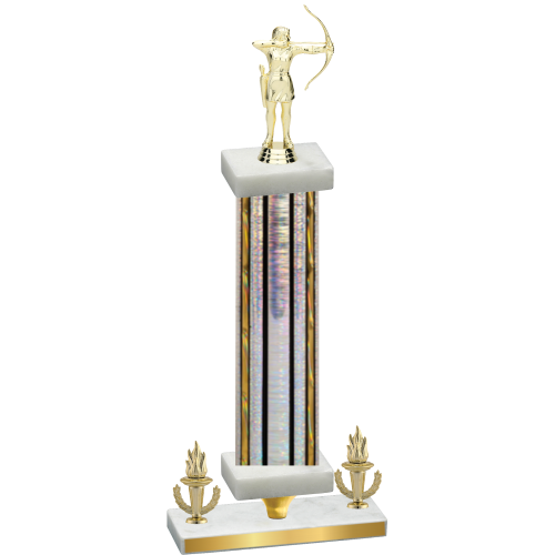 Premium Single Silver Glacier Victory Archery Trophy