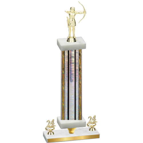 Premium Single Silver Glacier Year Archery Trophy