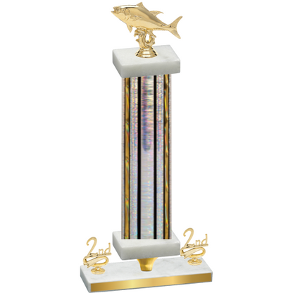 Premium Single Silver Glacier Second Place Fishing Trophy