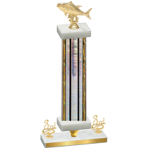 Premium Single Silver Glacier Third Place Fishing Trophy