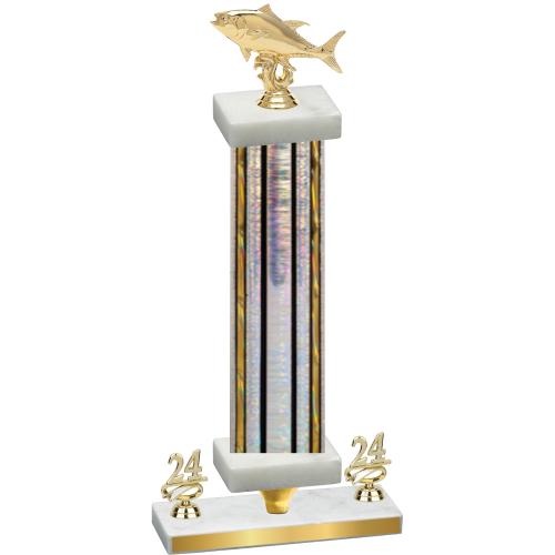 Premium Single Silver Glacier Year Fishing Trophy