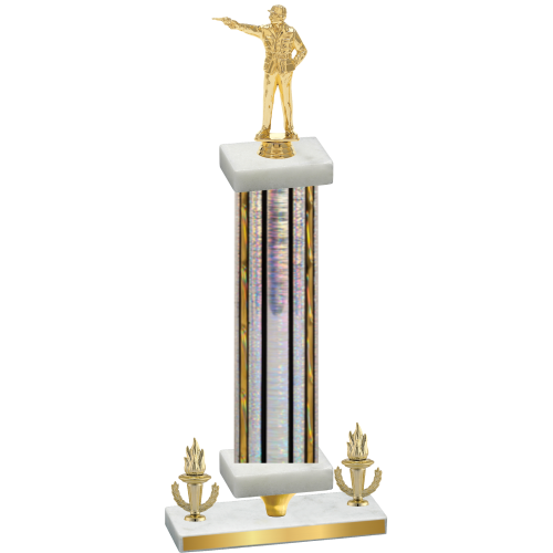 Premium Single Silver Glacier Victory Shooter Trophy