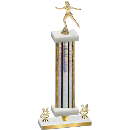 Premium Single Silver Glacier Year Skater Trophy